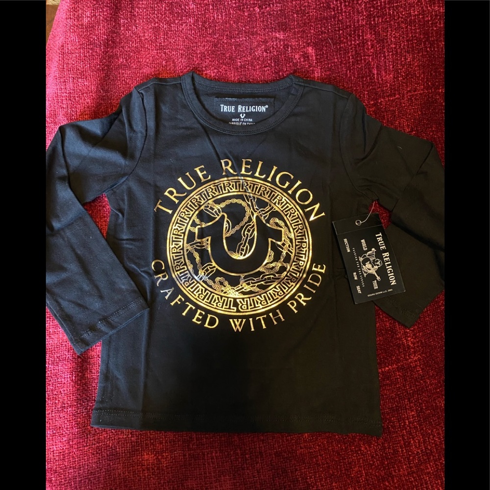True Religion Gold Metallic Logo Tee